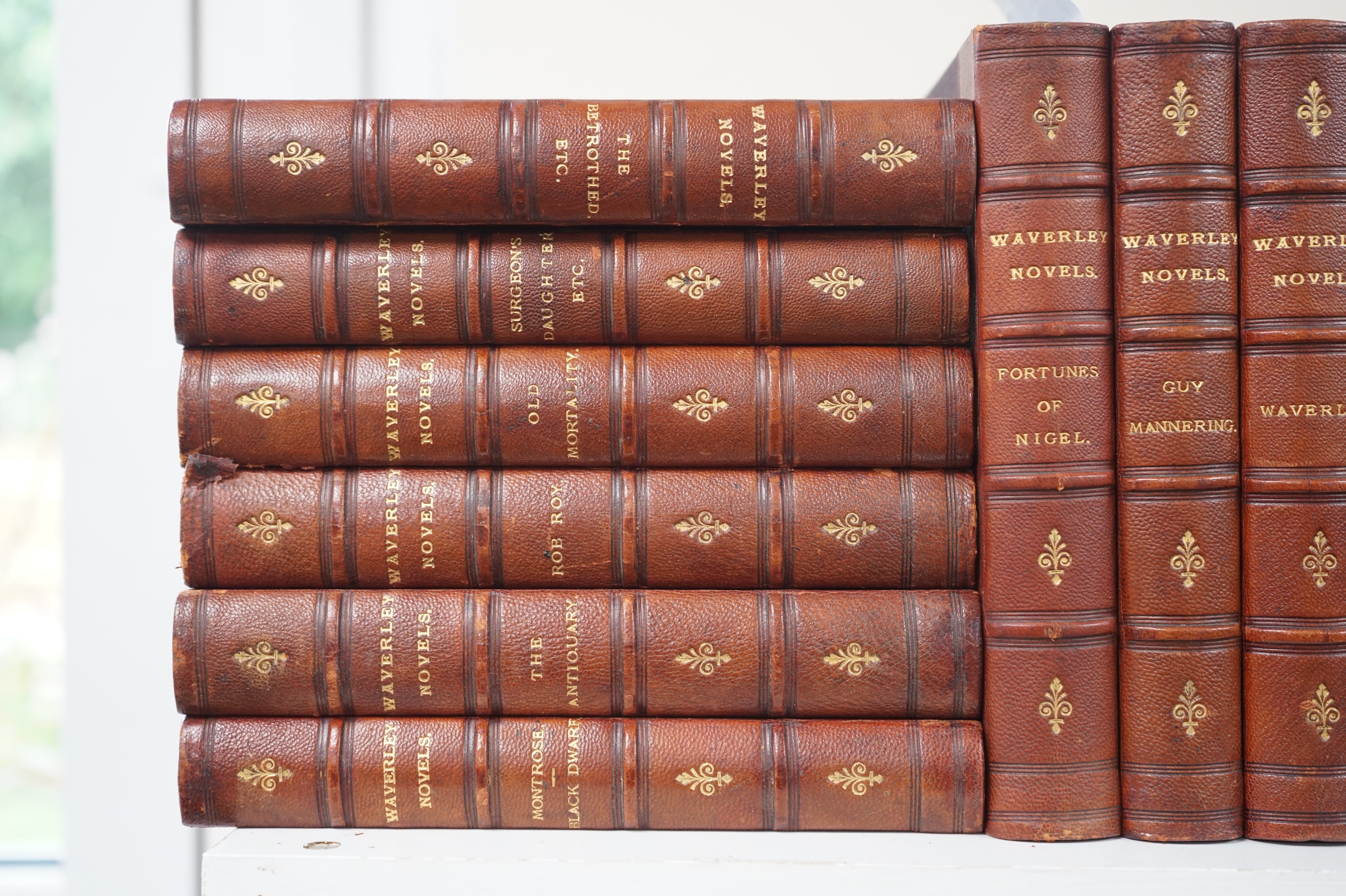 Scott, Sir Walter - Waverley Novels, Centenary Edition, 8vo. half morocco, 25 vols, A & C Black, Edinburgh 1871
